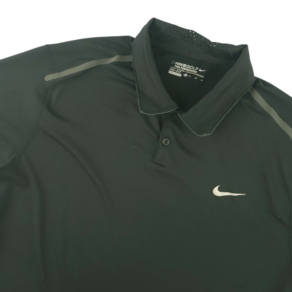 Nike Golf Tour Performance Dri-FIT Polo Shirt Mens XL Black Solid Golf Top